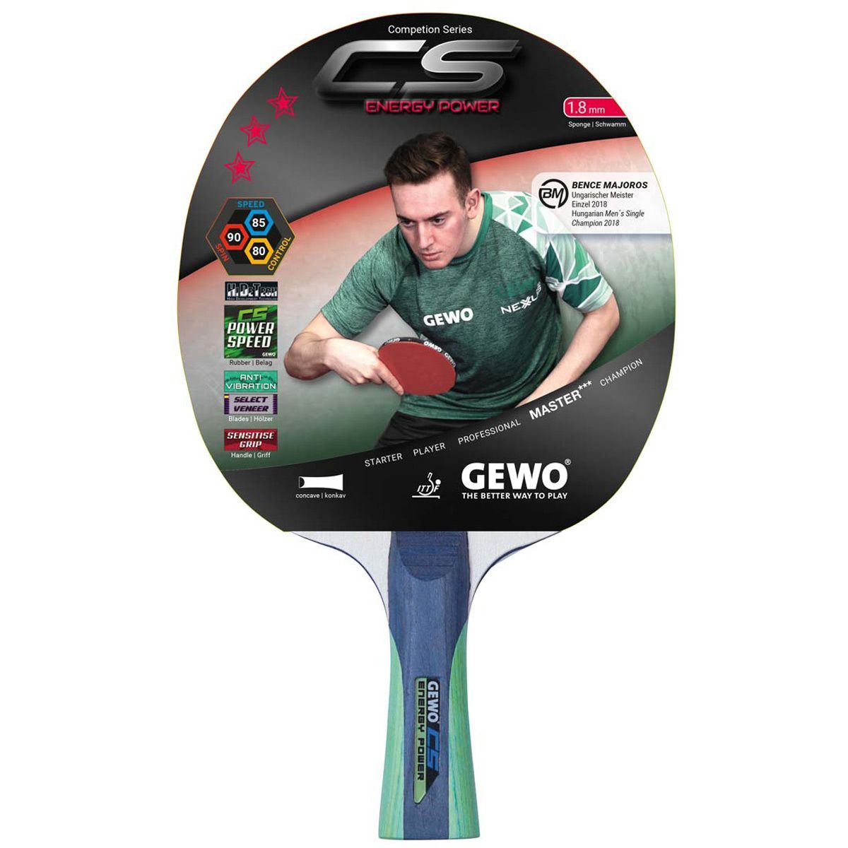 paleta gewo cs energy power tenis de mesa ping pong chile proqip tienda online
